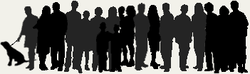 This is the first of a series of images used to create an animated view of a magnifying glass moving over a crowd of people
